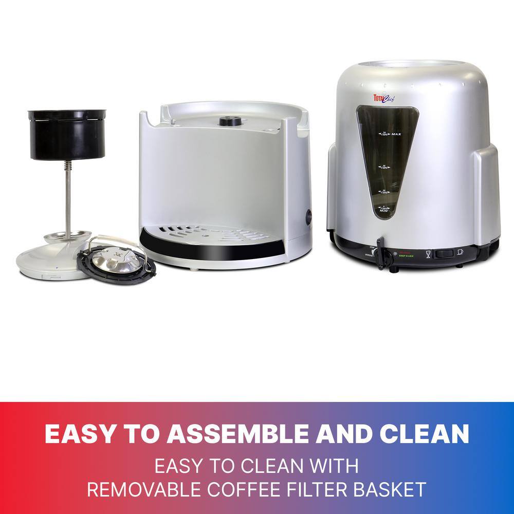 Total Chef 24-Cup Silver Coffee Urn with Recipe Guide