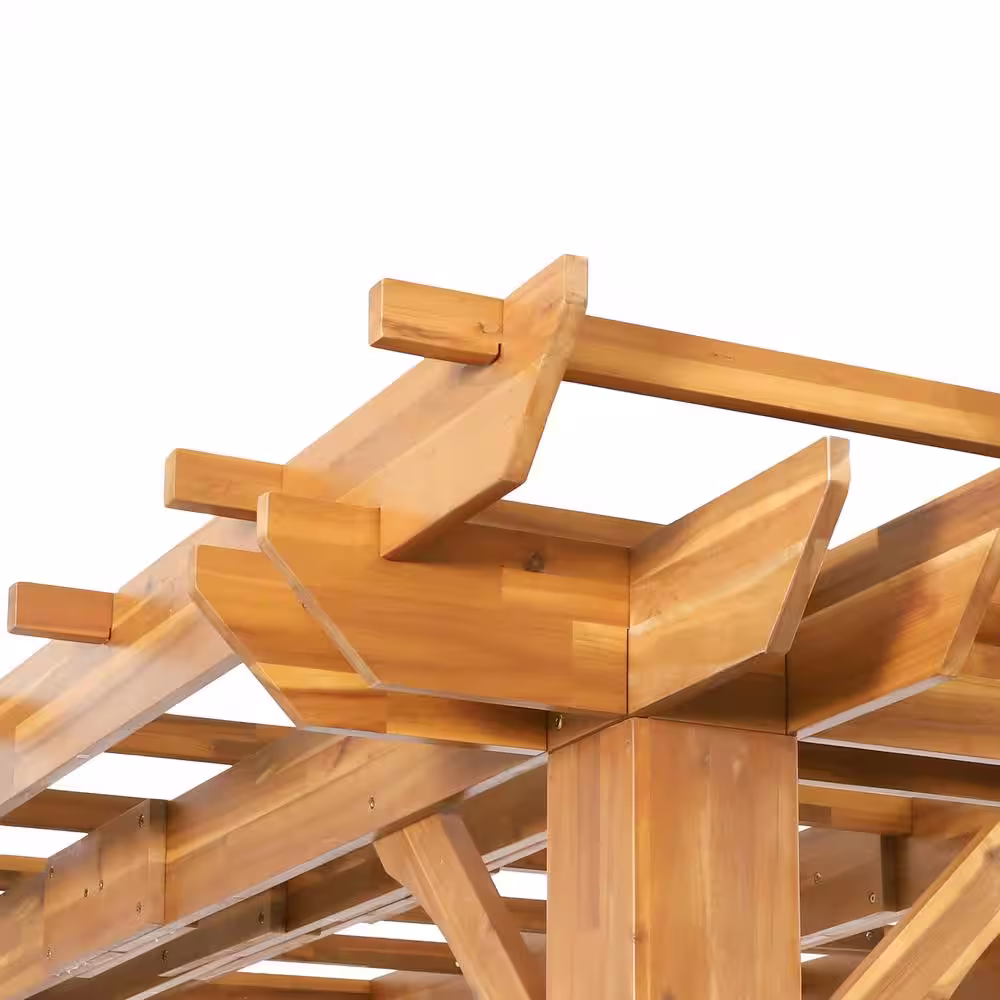 Noble House McWethy 10 ft. x 10 ft. Acacia Wood Pergola