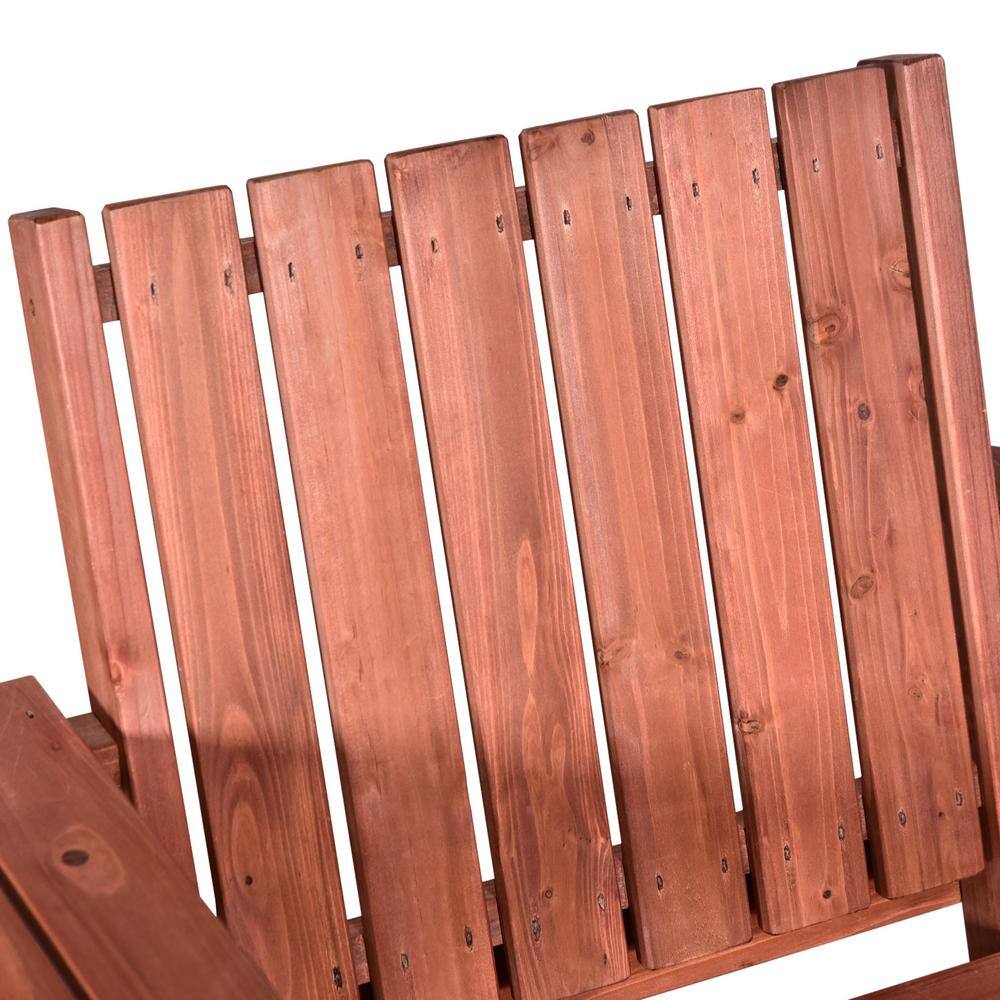 Outsunny 3-Piece Wooden Patio Conversation Set Garden Bench with Middle Table and Natural Weather-Fighting Materials