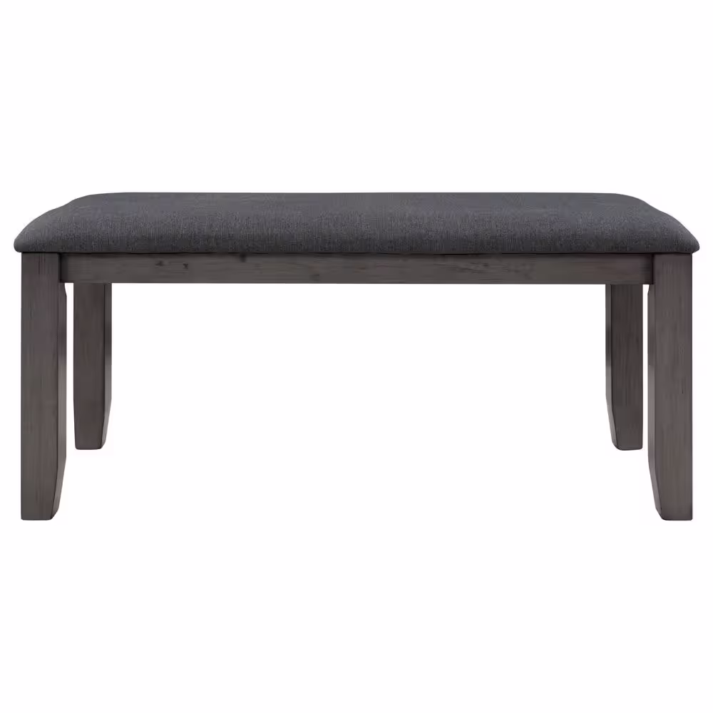 Harper & Bright Designs 6-Piece Gray Rustic Wood Dining Set with Bench