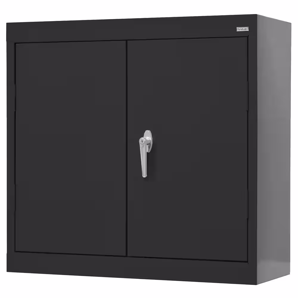 Sandusky Wall Mounted Garage Cabinet in Black (30 in. W x 26 in. H x 12 in. D)