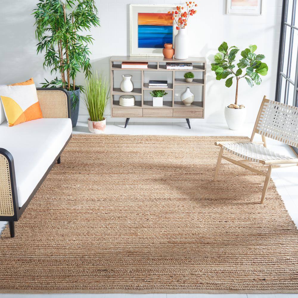 SAFAVIEH Cape Cod Natural 11 ft. x 15 ft. Striped Solid Color Area Rug