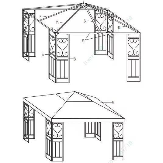 ANGELES HOME 10 ft. x 10 ft. Beige Patio Gazebo Canopy Tent Garden Shelter