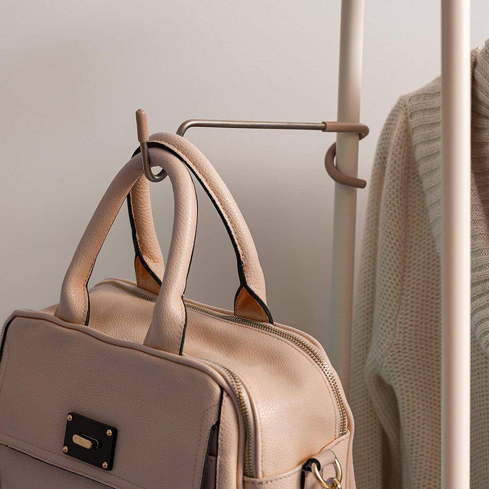 None White Metal Garment Clothes Rack 24 in. W x 59 in. H