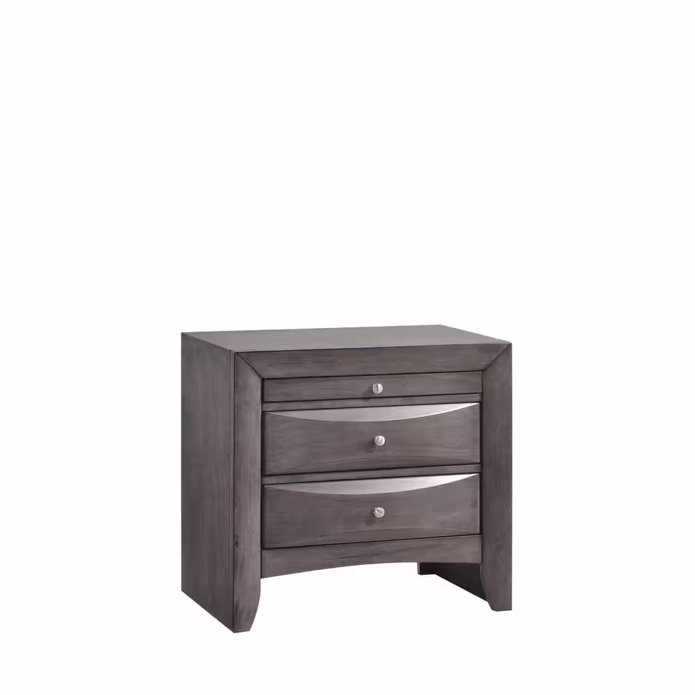 None Madison 2-Drawer Gray Nightstand