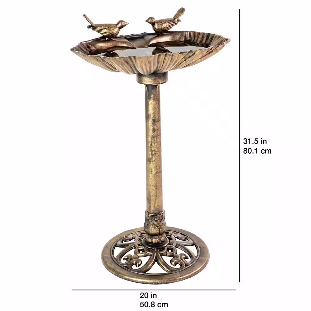 Patio Premier Bronze Resin Sitting Pair Birdbath