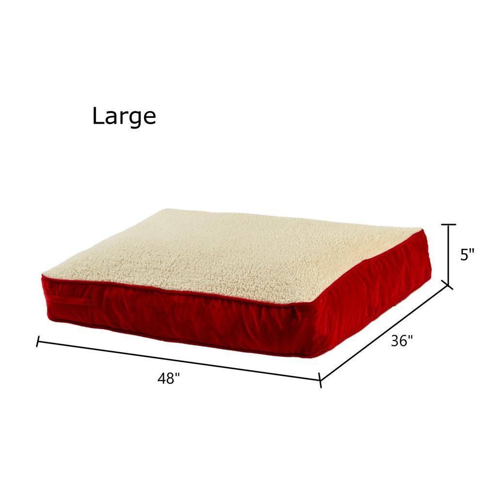 Happy Hounds Buster Large Crimson Sherpa Dog Bed