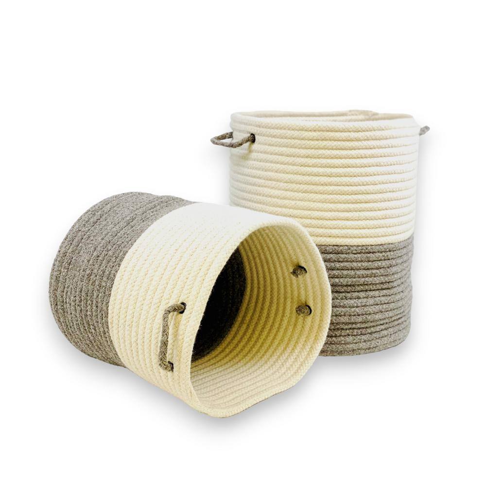 Colonial Mills All-Natural 2 Tone Dark Grey Woven Hamper 17 in. x 17 in. x 22 in.