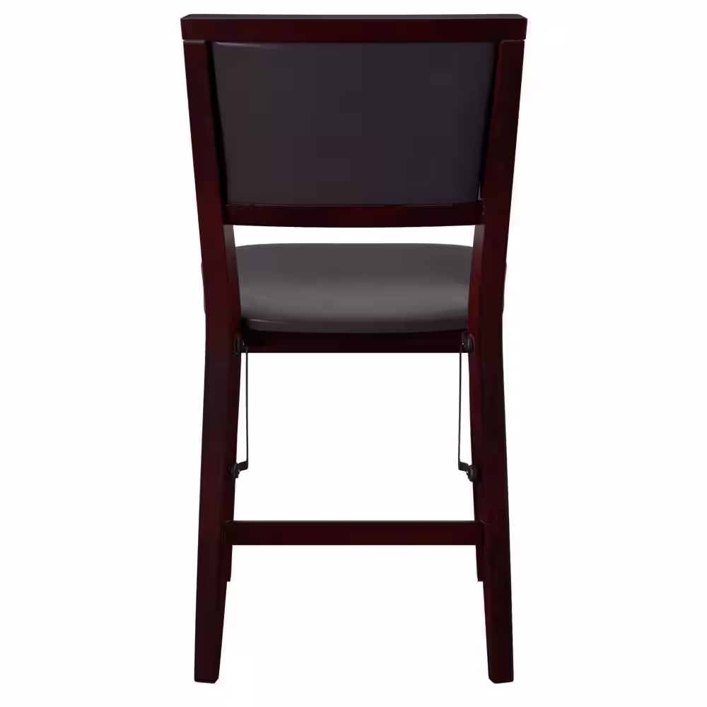 None Noelle Merlot Pad Wood Folding Chair (Carton of 2)