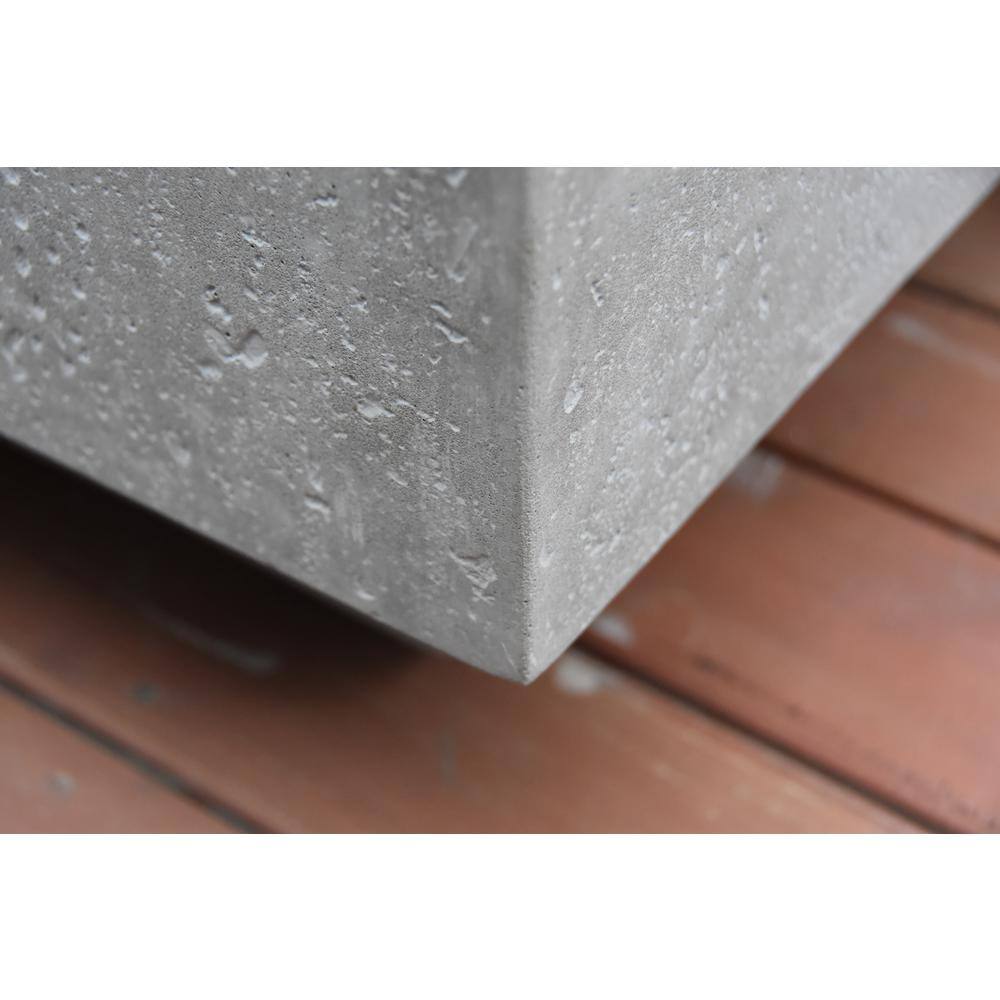 Elementi Metropolis 56 in. x 32 in. x 14 in. Rectangle Concrete Natural Gas Fire Pit Table in Light Gray