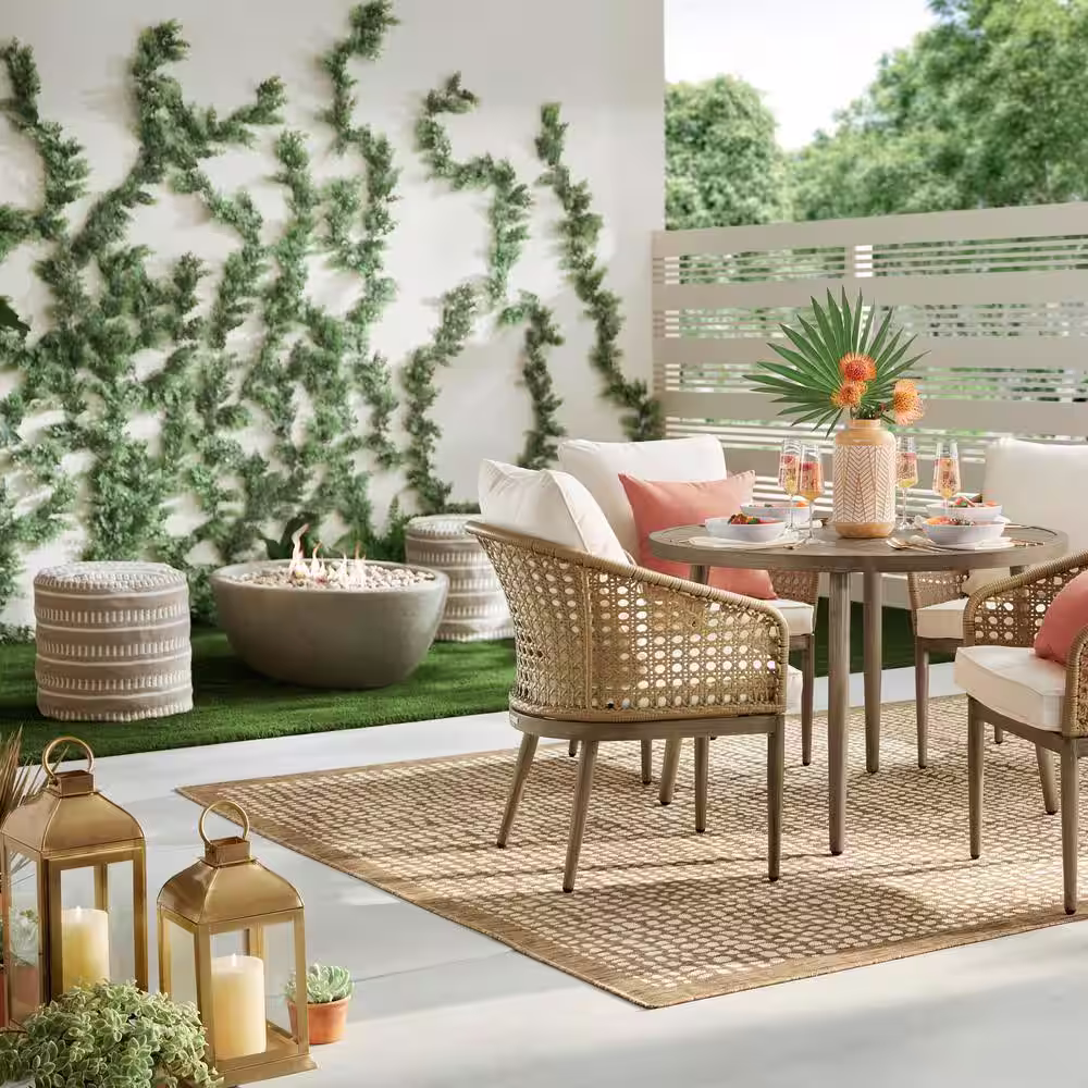 Real Flame Riverside 48 in. x 15 in. Oval MGO Propane Fire Pit in Glacier Gray