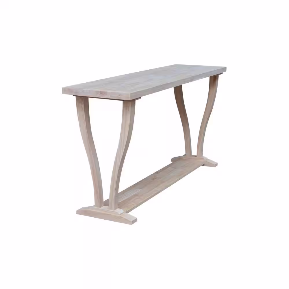 International Concepts LaCasa 64 in. W X 18 in. D X 32 in. H Unfinished Rectangle Solid Wood Sofa Table
