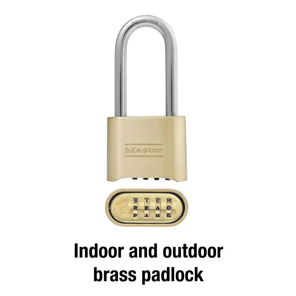 Master Lock Outdoor Combination Lock, 2 in. Shackle, Resettable Letters