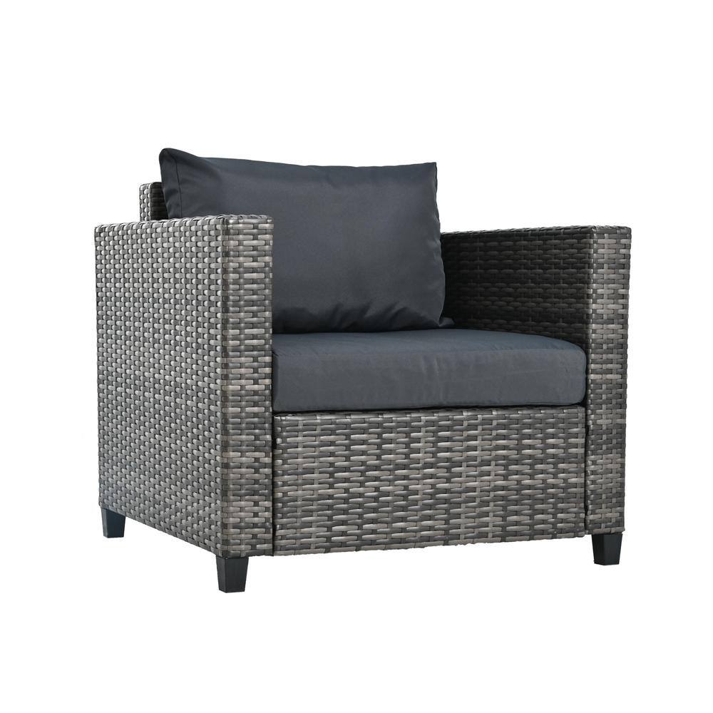 Nestfair 8-Piece Wicker Patio Conversation Set with Gray Cushions and 2 Coffee Tables