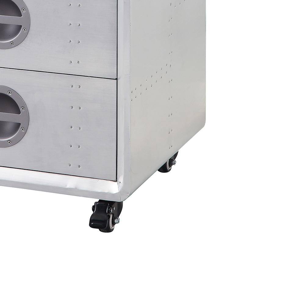 Acme Furniture Brancaster Aluminum File Cabinet with Drawers