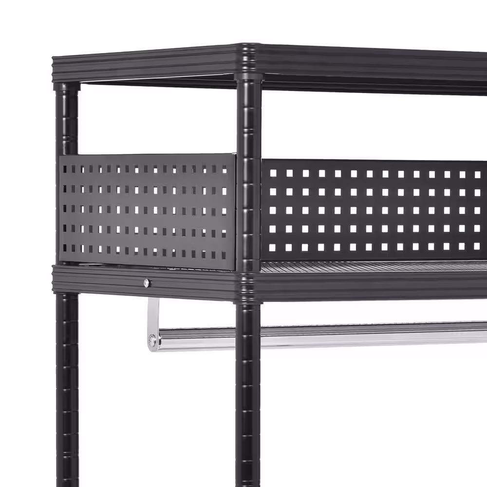 Muscle Rack Steel Clothing Rack with Wire Shelves in Black (36 in. W x 71 in. H)