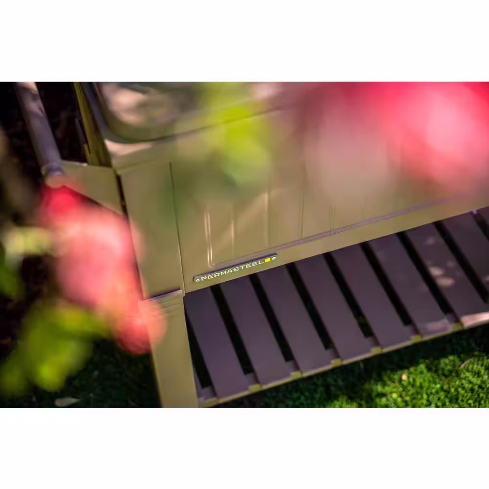 PERMASTEEL 80 qt. Taupe Antique Furniture Style Rolling Patio Cooler