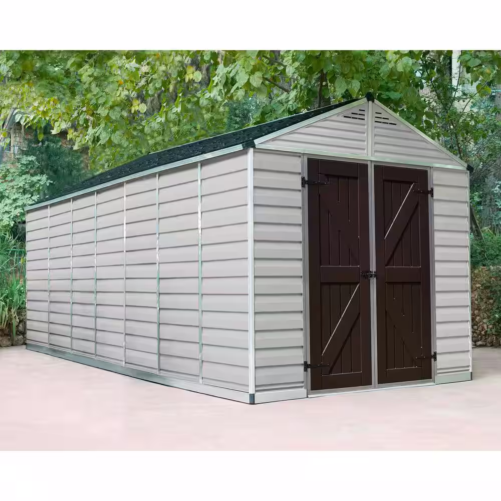 CANOPIA by PALRAM SkyLight 8 ft. x 16 ft. Tan Garden Outdoor Storage Shed
