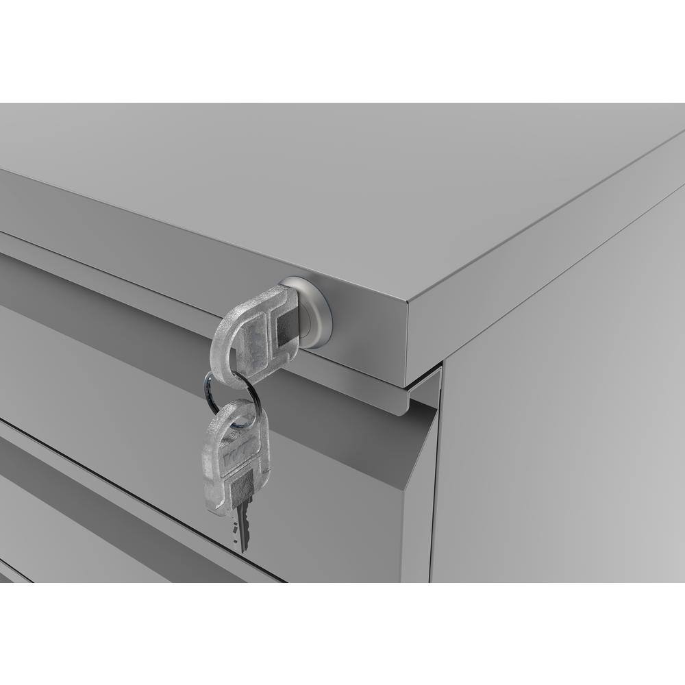 Furniture of America St Clare Silver Mobile File Cabinet with Locking Drawer