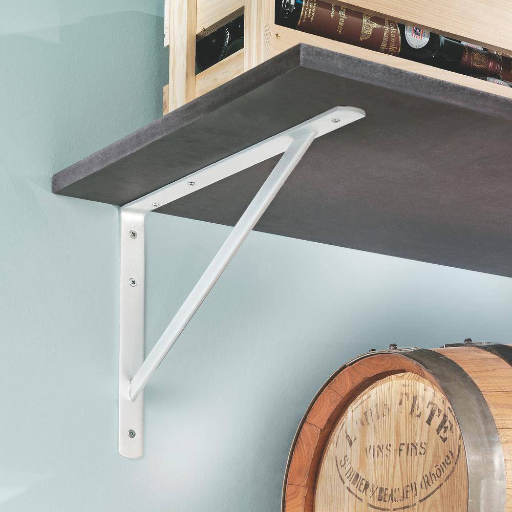 Dolle BEAM 11.6 in. White Steel Shelf Bracket Set of 2