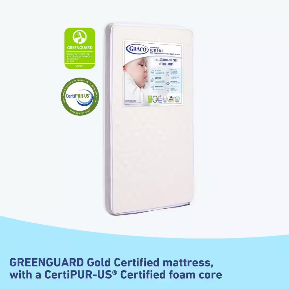 Graco Ultra-Premium White 2-in-1 Crib Mattress
