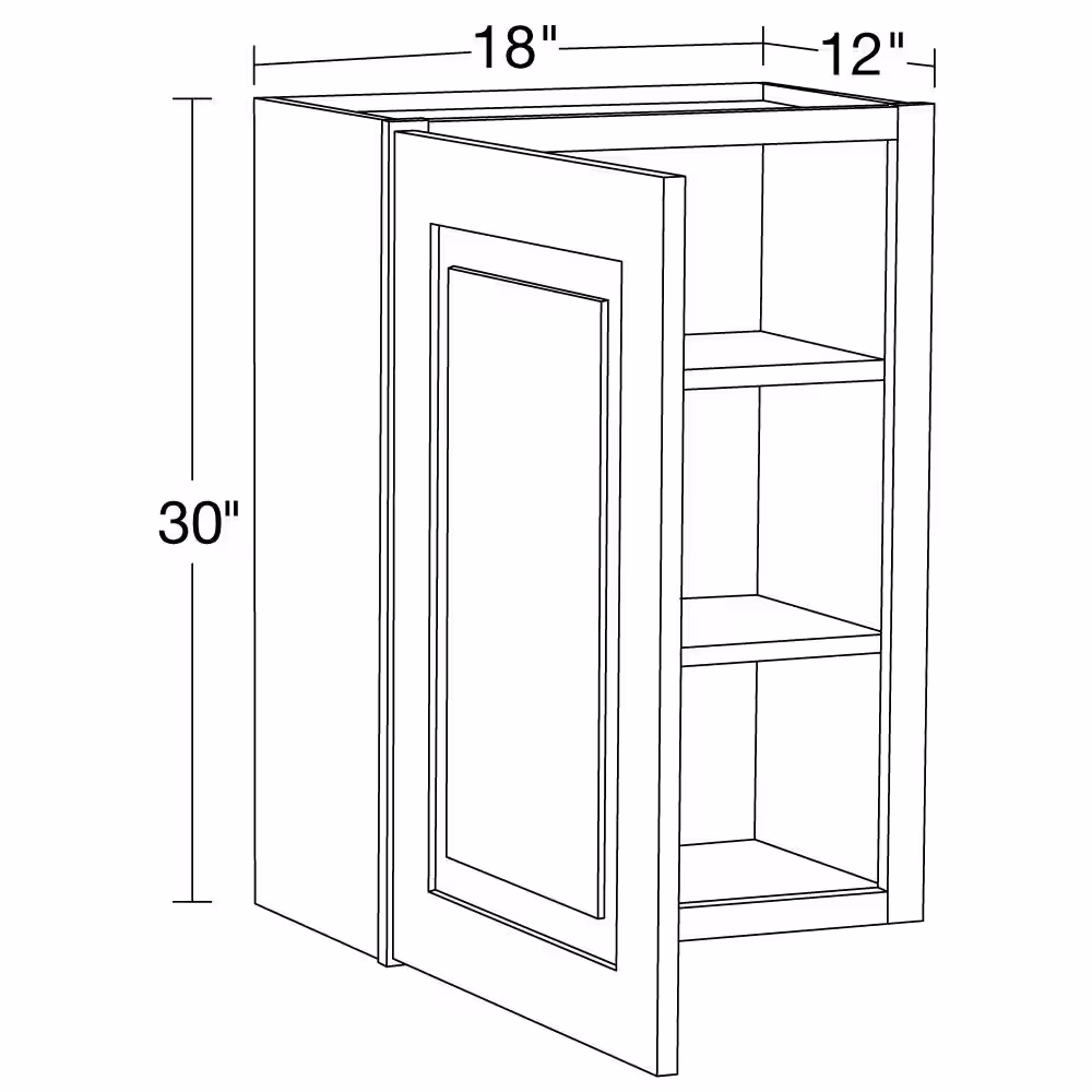 MILL'S PRIDE Greenwich Verona White 30 in. H x 18 in. W x 12 in. D Plywood Laundry Room Wall Cabinet with 1 Shelf