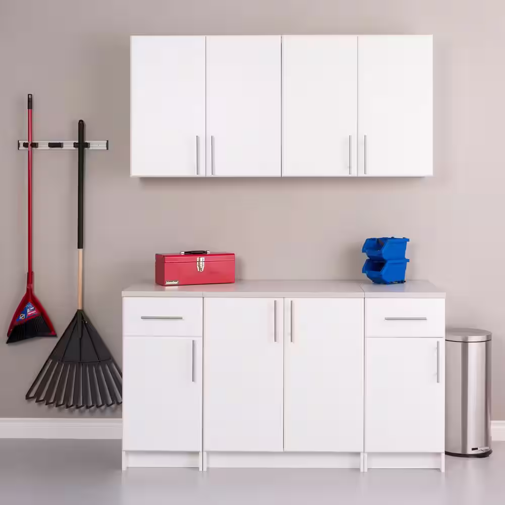 Prepac Composite Wall Mounted Garage Cabinet in White (32 in. W x 30 in. H x 12 in. D)