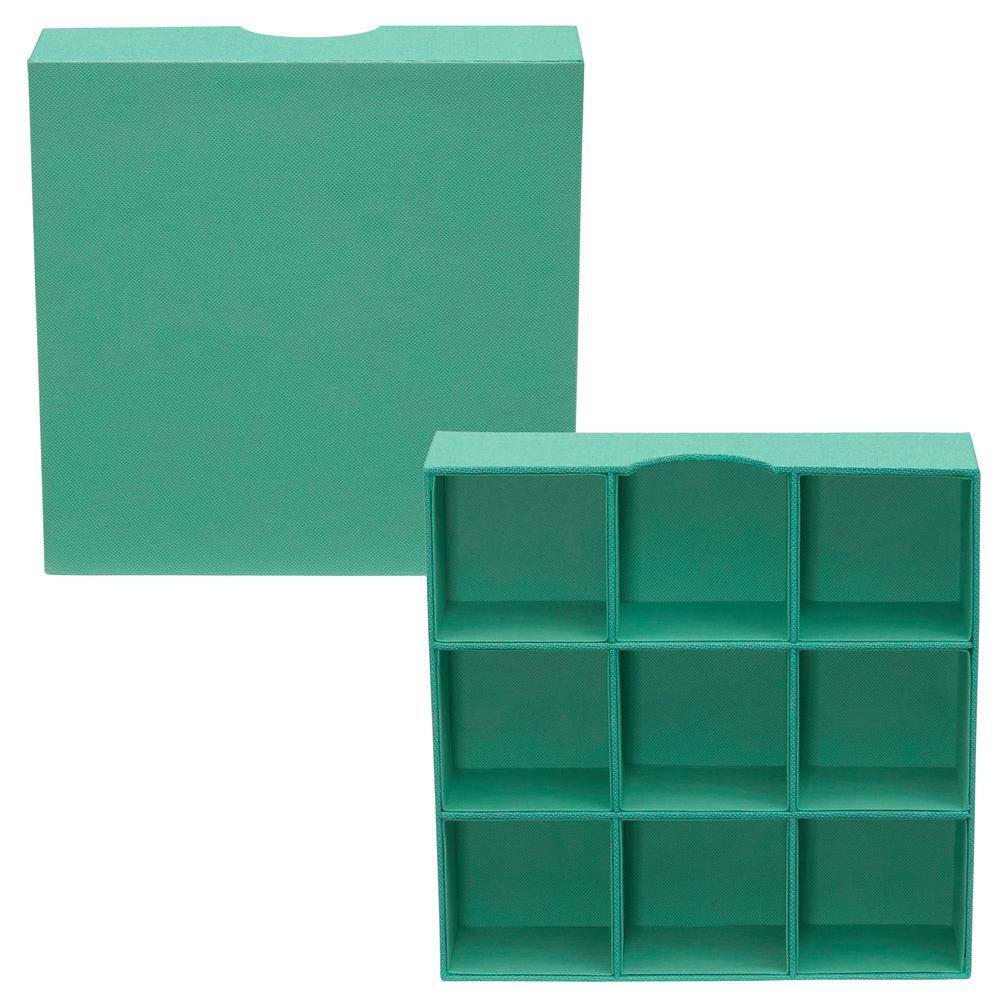 HOUSEHOLD ESSENTIALS 12 in. W x 3 in. H Seafoam Linen 1 Drawer Hard-Sided Trays (Set of 2)