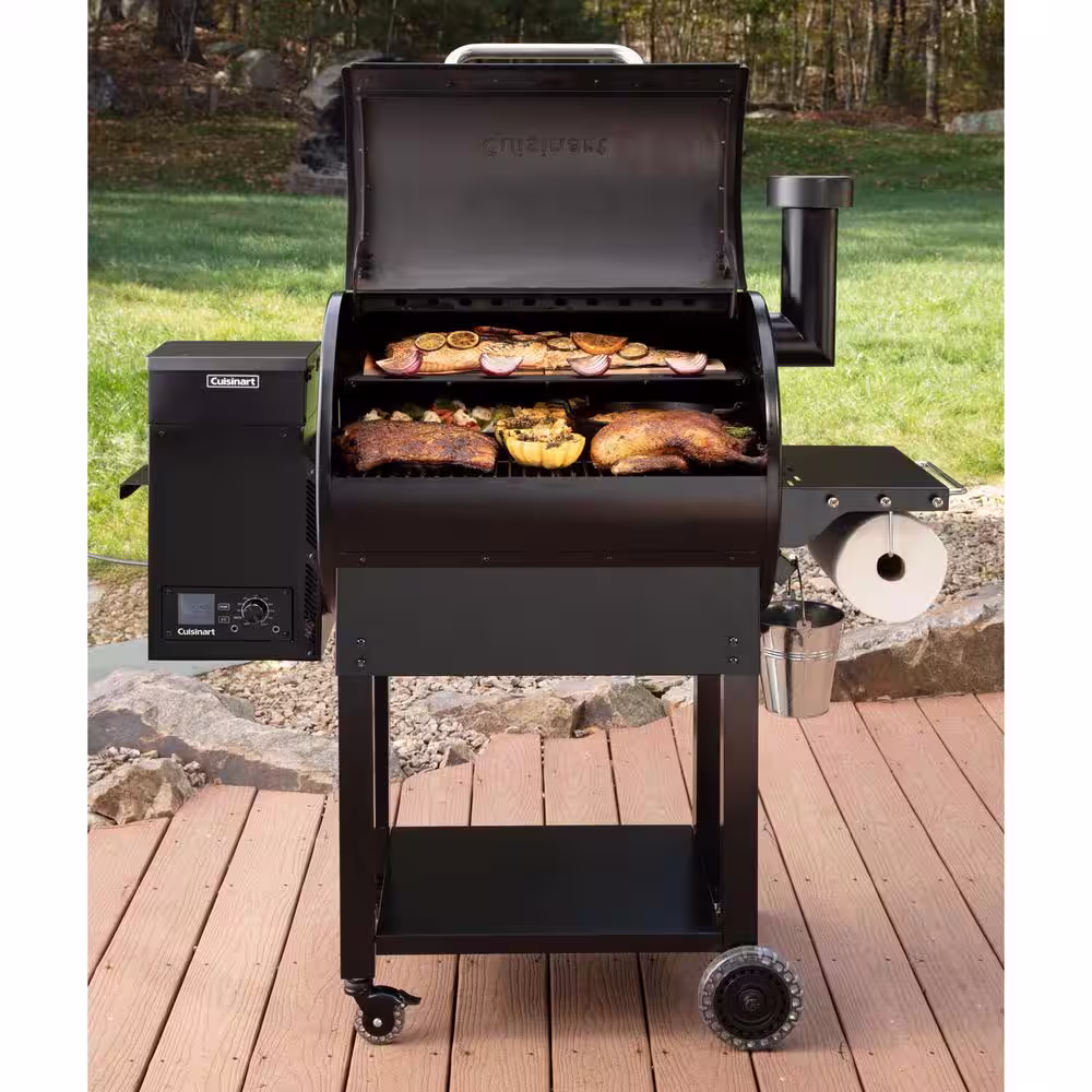 Cuisinart 700 sq. in. Deluxe Wood Pellet Grill and Smokerâ?in Gray