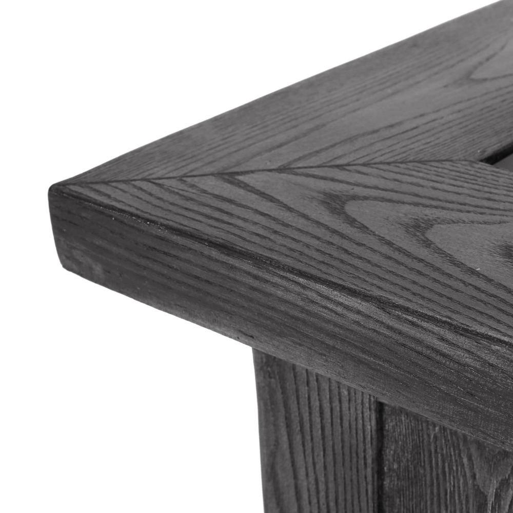 Noble House Pondway Gray Wood Textured Stone Fire Pit