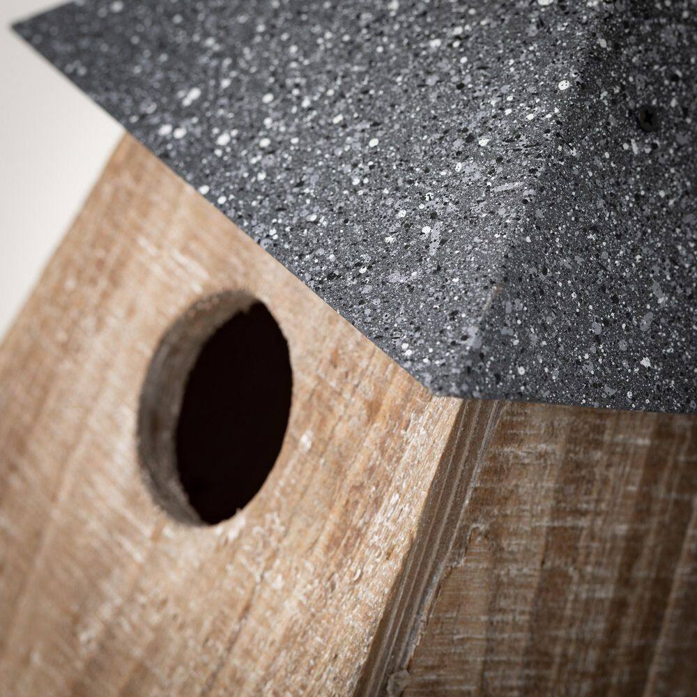 SULLIVANS 11 in. Wood Gray Single Birdhouse; Gray