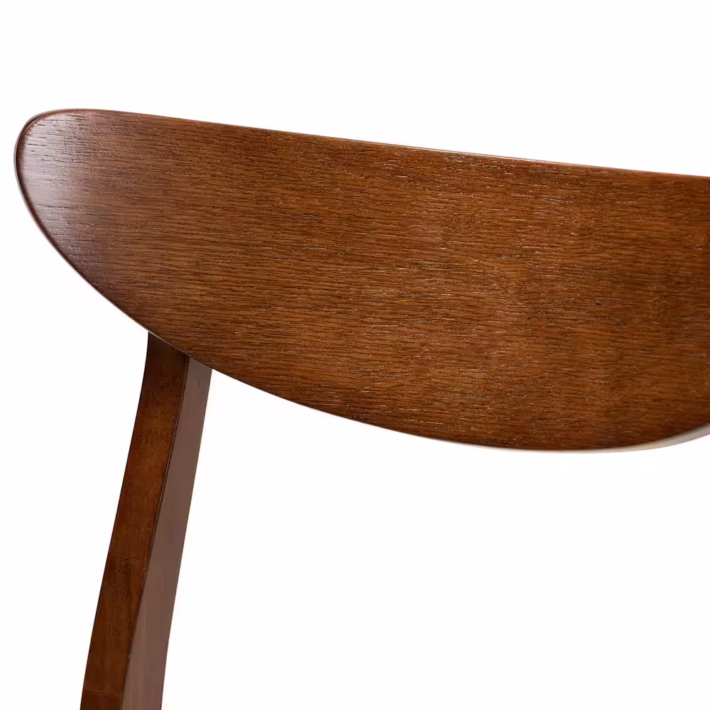 Baxton Studio Parlin Light Grey and Walnut Brown Fabric Dining Chair (Set of 4)