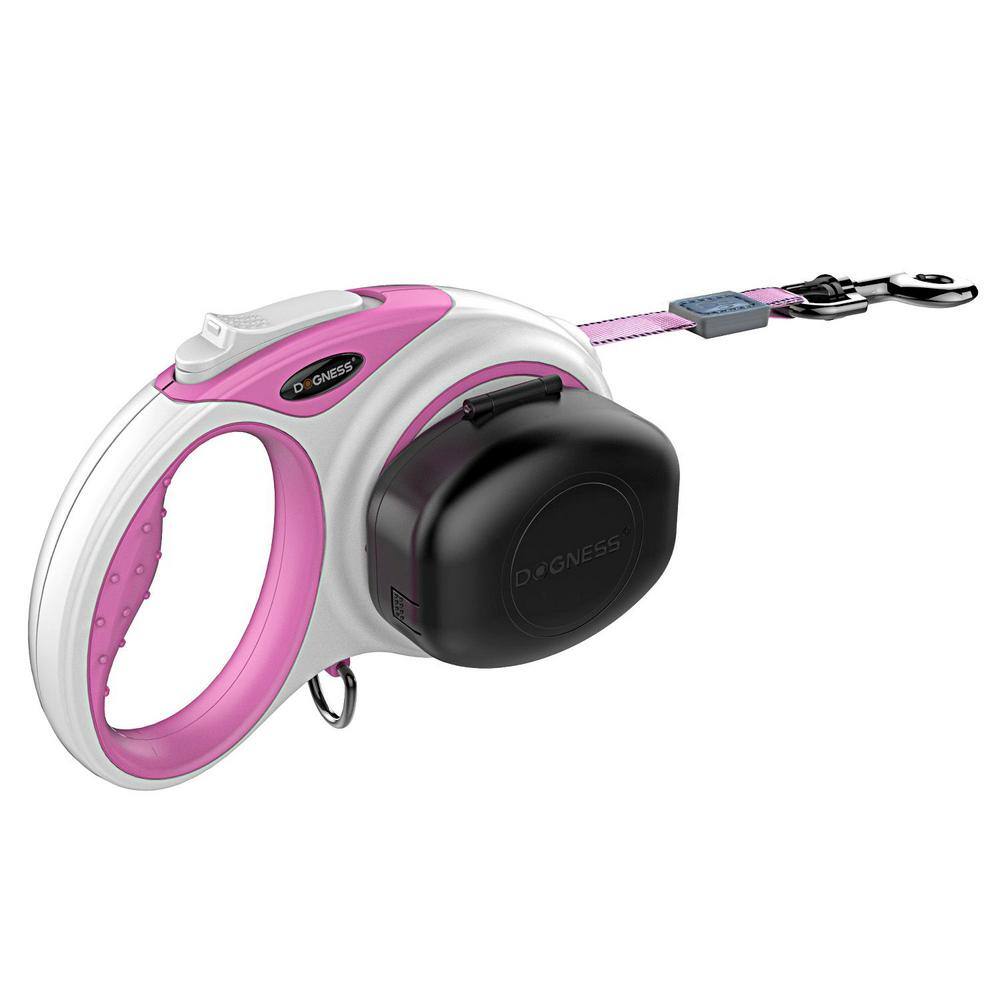 Dogness Smart Retractable Leash set Pink - M 4M 13' ft.