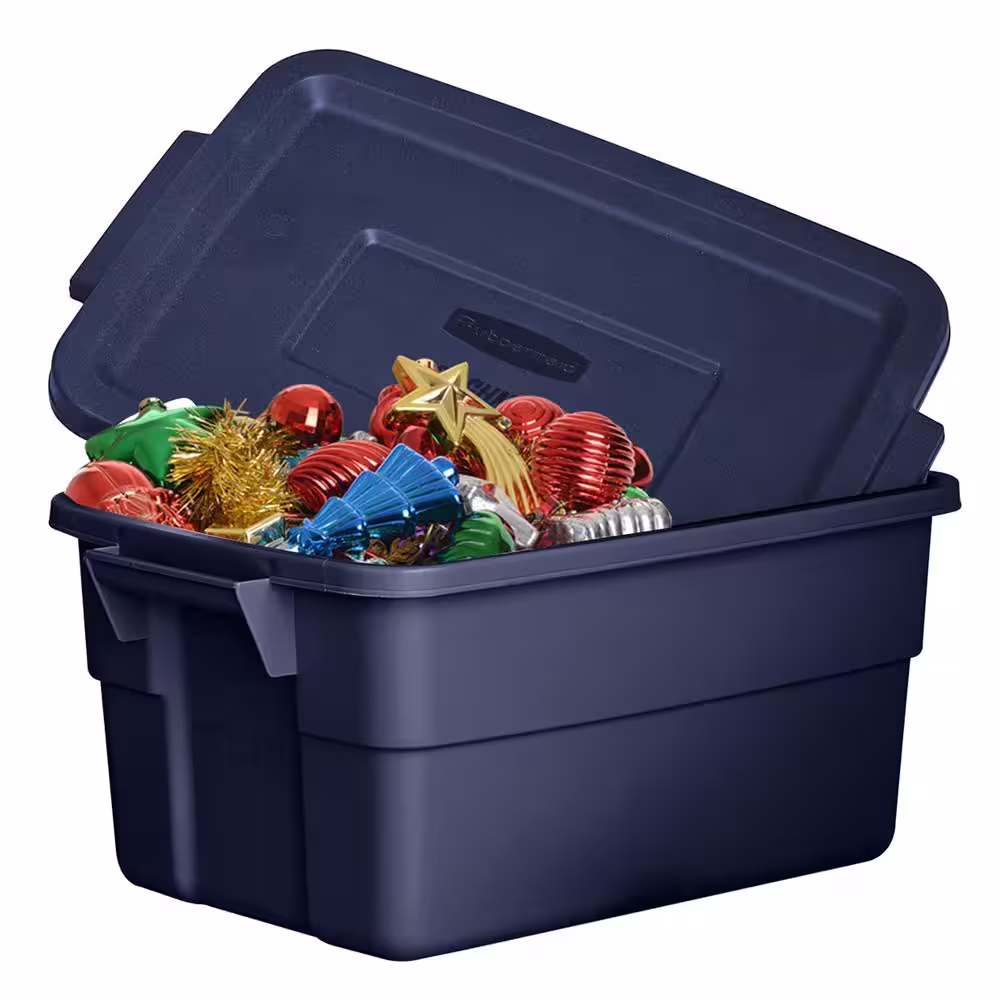 Rubbermaid Roughneck 3 Gal. Rugged Storage Tote Container, Blue (6-Pack)