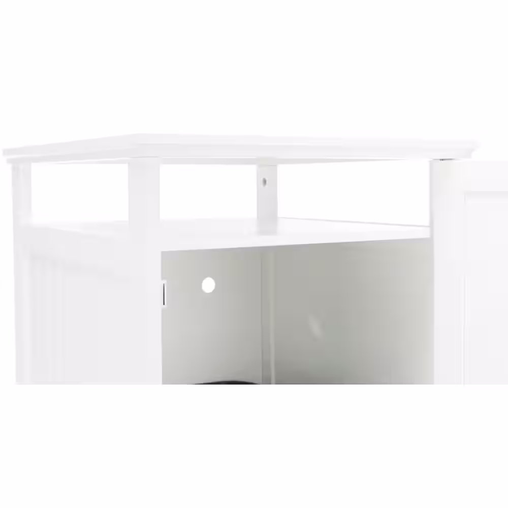 TRIXIE Standard Wood Litter Box Enclosure with Top Shelf in White