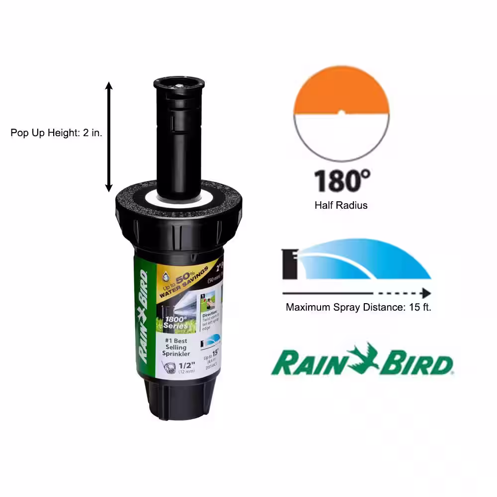 Rain Bird 1802 Dual Spray Half Pattern 2 in. Pop-Up PRS Spray Head
