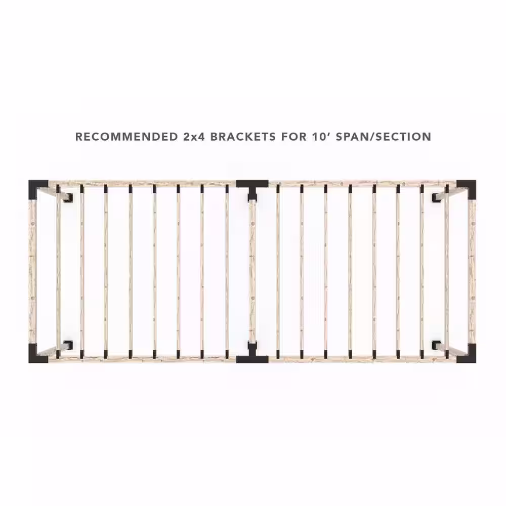 TOJA GRID Double Pergola Kit with 2x4 KNECT Rafter Brackets, for 4x4 Wood