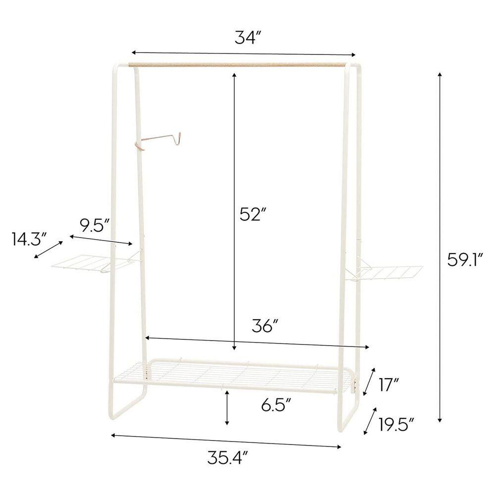 None White Metal Garment Clothes Rack 34 in. W x 59 in. H