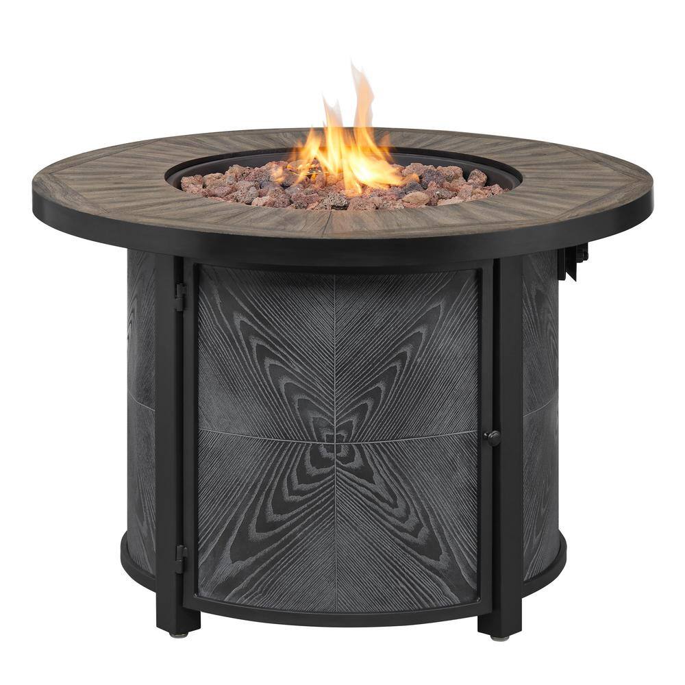 Hampton Bay 36 in. W x 25.2 in. H Round Fire Table with Steel Frame