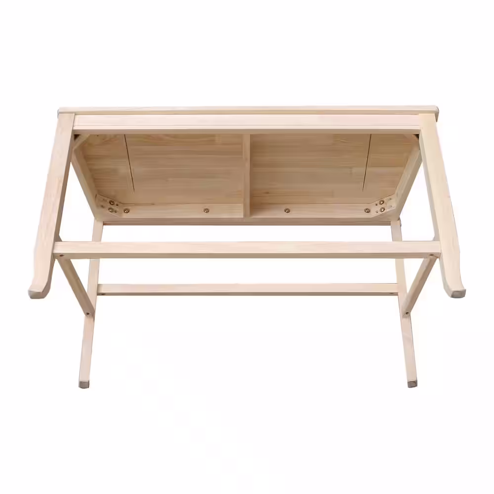 International Concepts Unfinished Solid Wood 42 in. W Double X Back Counter Height Bench