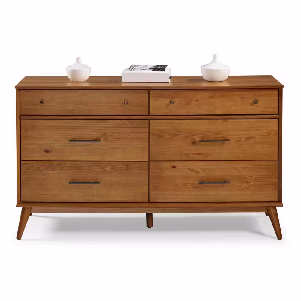 Camaflexi Mid-Century 6-Drawer Castanho Dresser