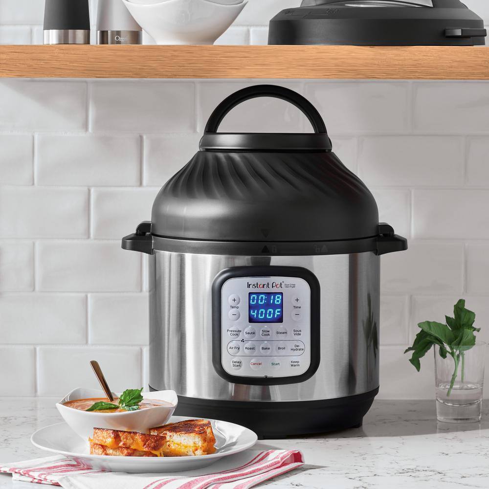 Instant Pot 8 Qt. Silver Duo Crisp Air Fryer with EPC Combo
