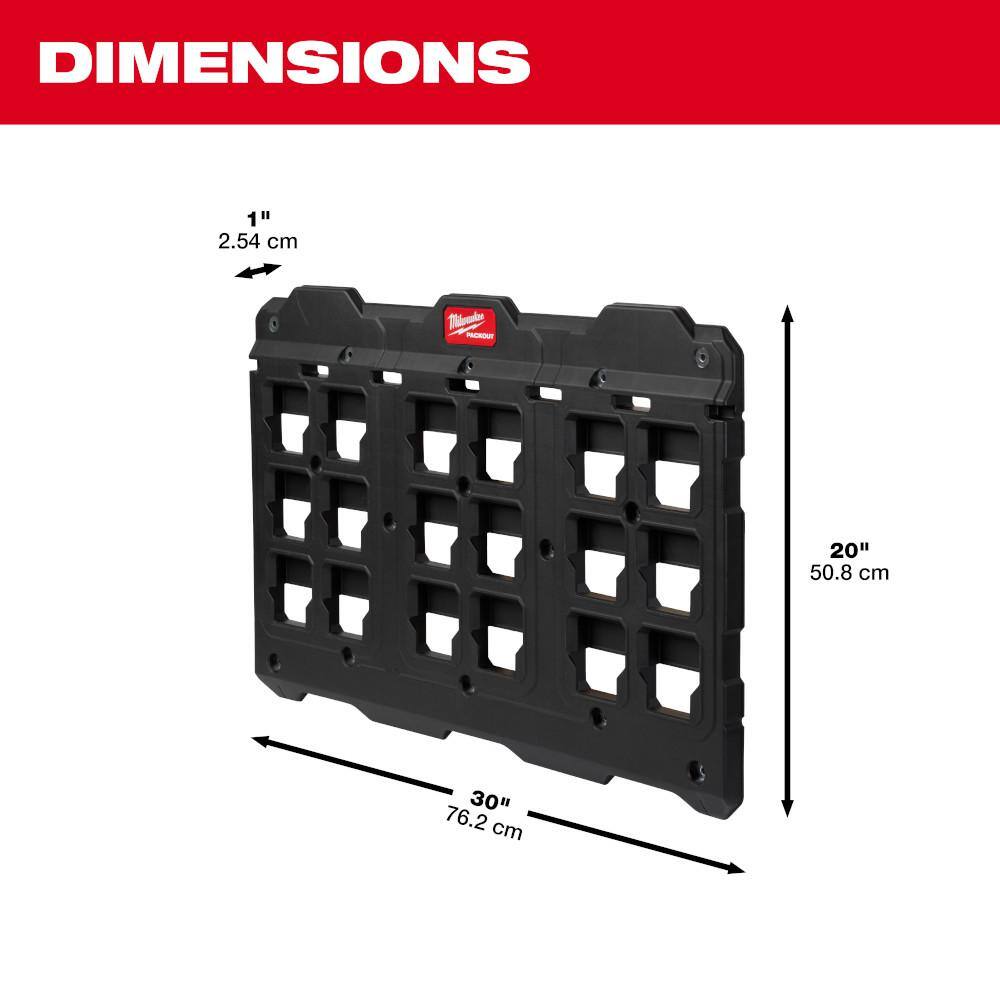 Milwaukee Packout Long Handle Tool Rack with Packout Large Wall Plate