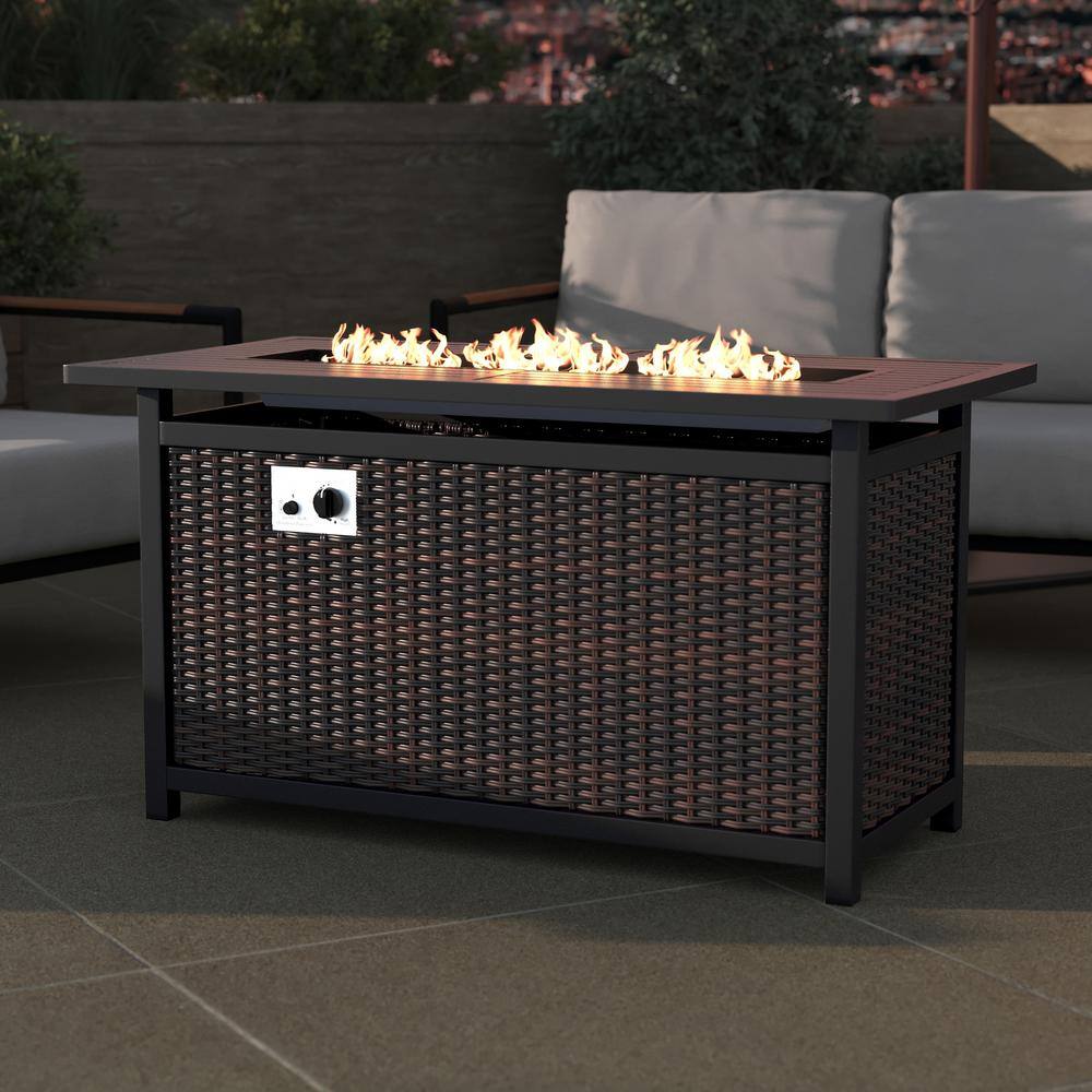 None Black Plastic Fire Pit Table