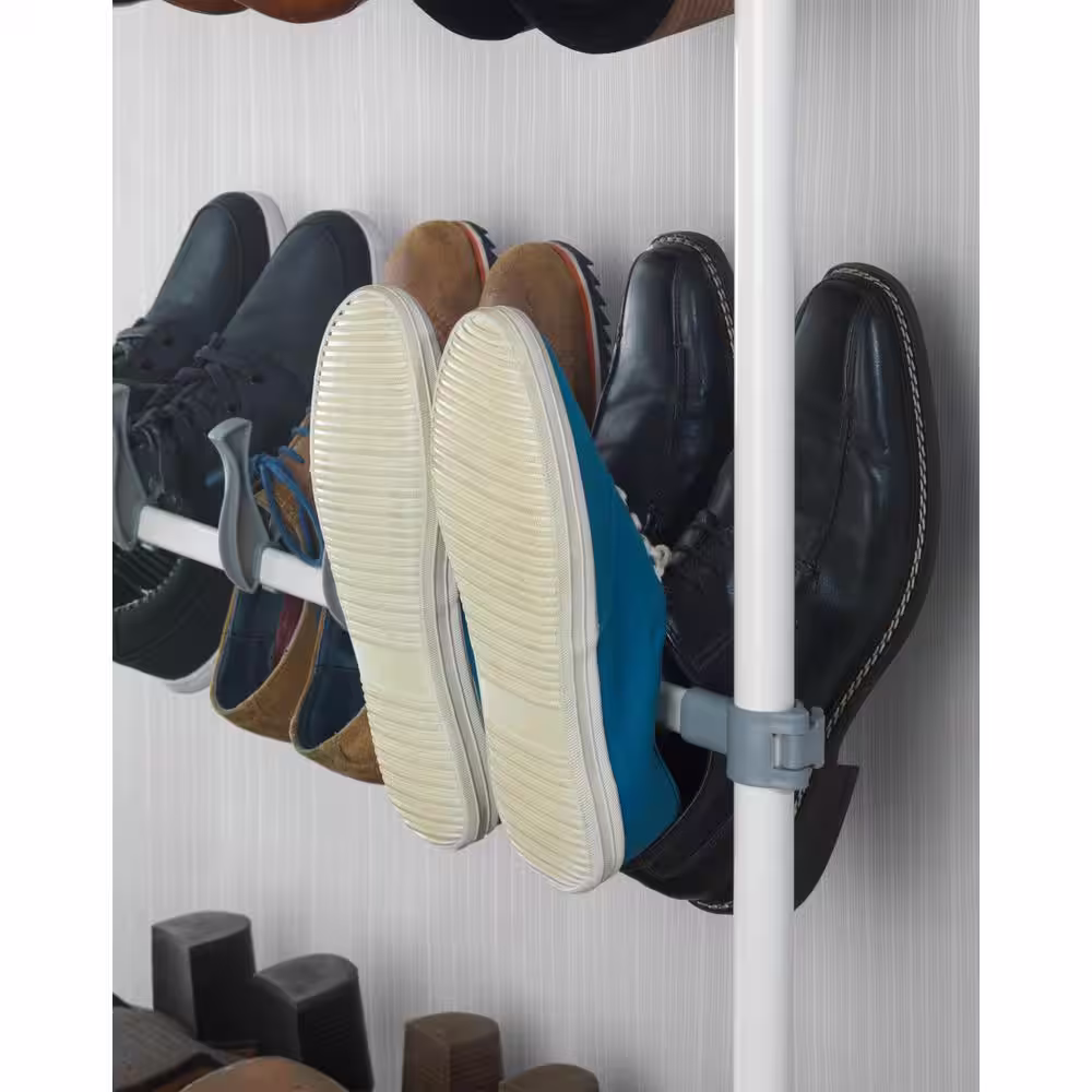 Wenko 39.37 in. H 42-Pair 42-Tier Gray Metal Shoe Rack