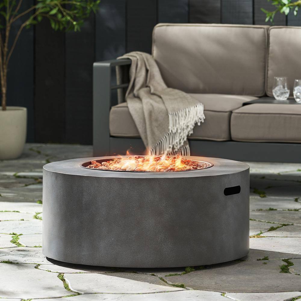 Noble House Reign Concrete Circular Metal Fire Pit (No Tank Holder)
