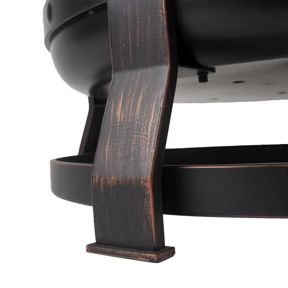 Pleasant Hearth Killian 28 in. Round Steel Fire Pit in Rubbed Bronze with Cooking Grid