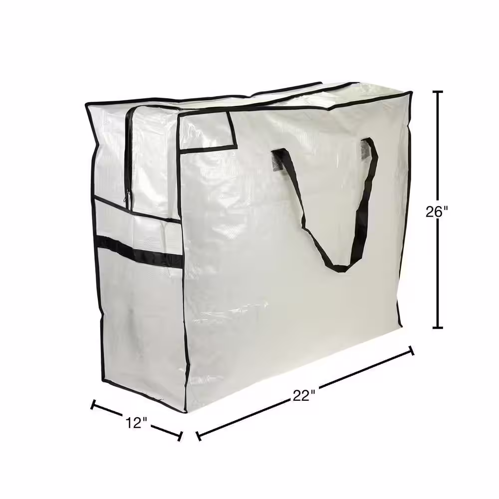 HOUSEHOLD ESSENTIALS 22 in. x 26 in. Medium Tote Clear with Black Trim