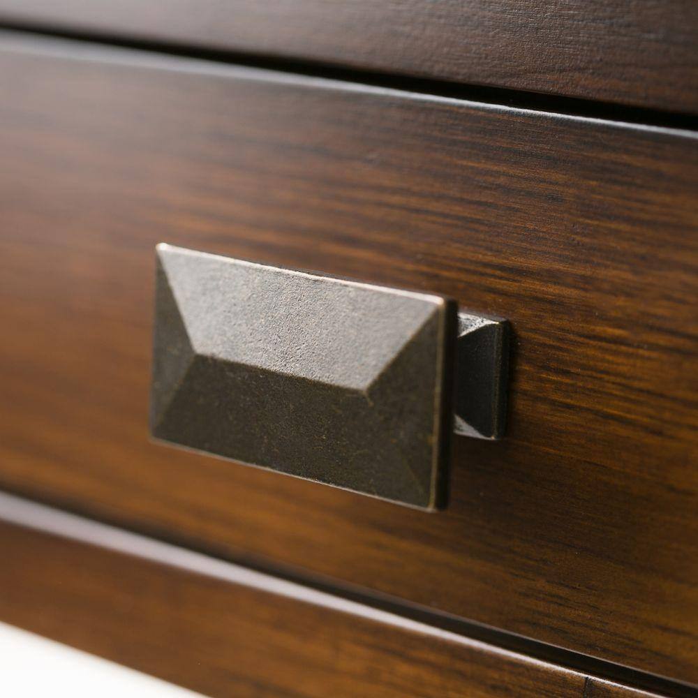 Simpli Home Artisan Solid Wood 46 in. Wide Transitional Console Sofa Table in Russet Brown