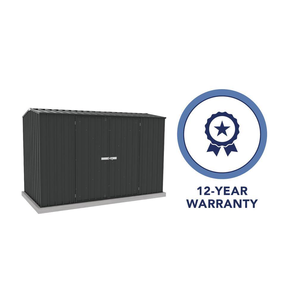 ABSCO Premier 10 ft. x 5 ft. Galvanized Steel Metal Shed in Monument Gray with SNAPTiTE Assembly System (50 sq. ft.)